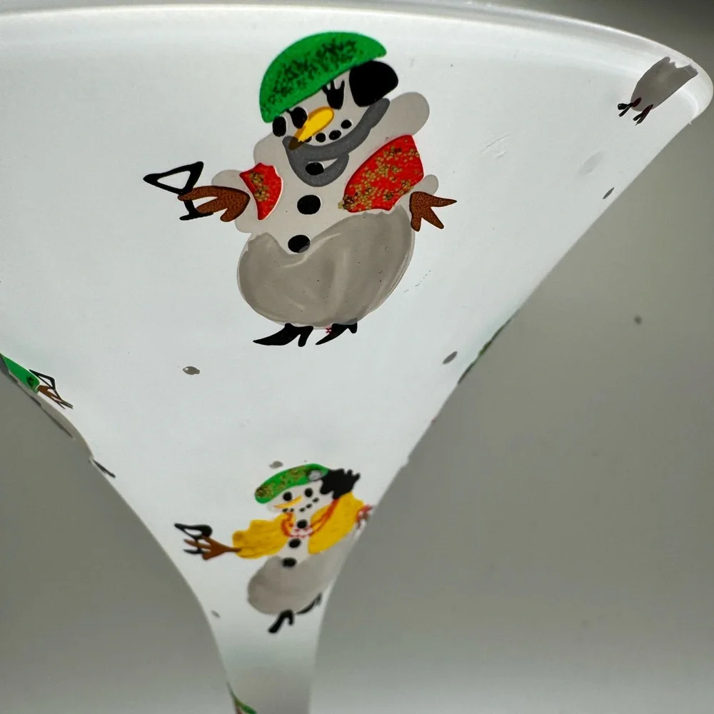 Lolita Snow Divas Christmas Martini Glass NIB Hand Painted Collectible 7oz